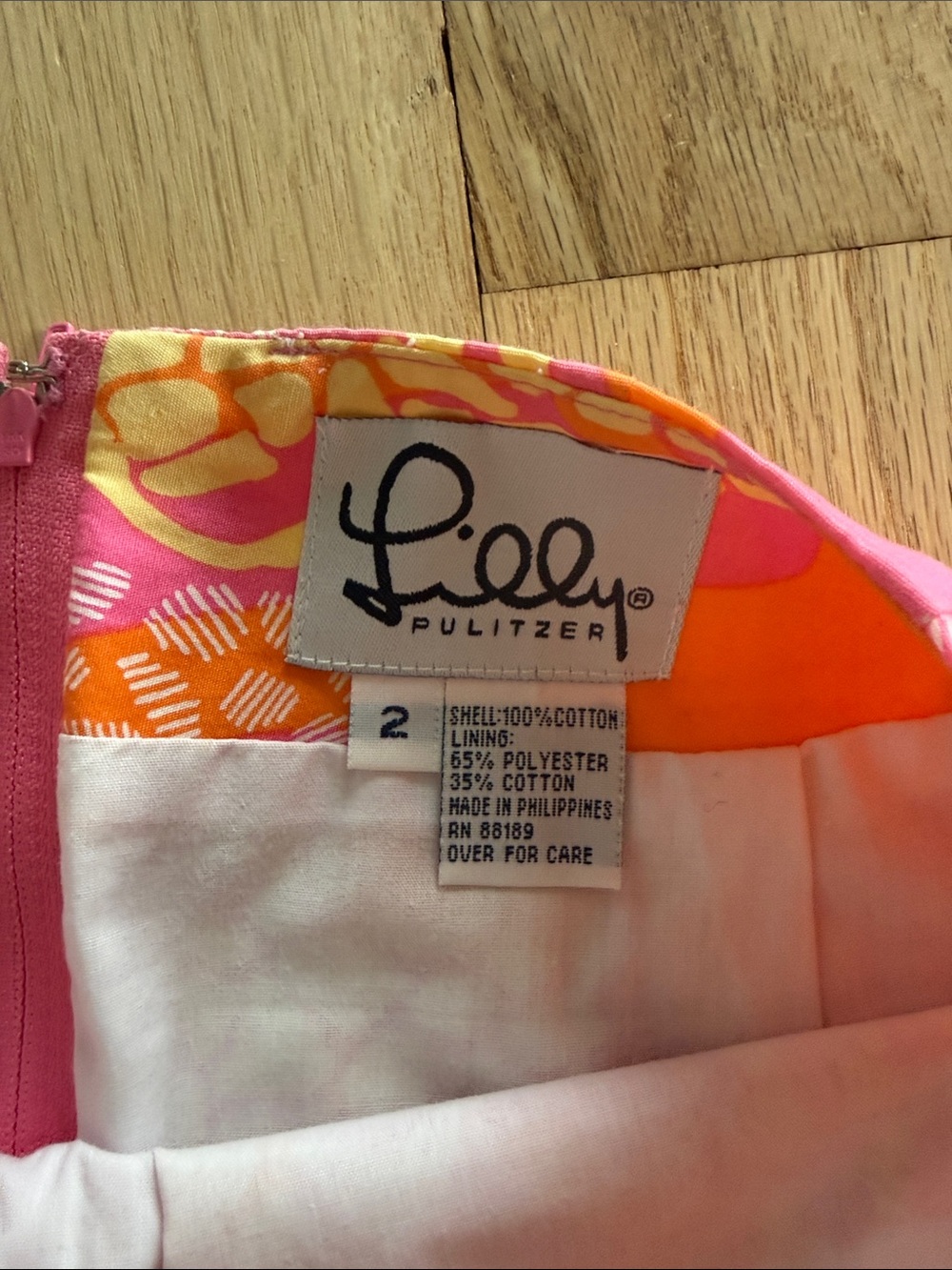 Lilly Pulitzer Pink, Orange & Cream Giraffe Print Mini Skirt - Picture 3 of 4